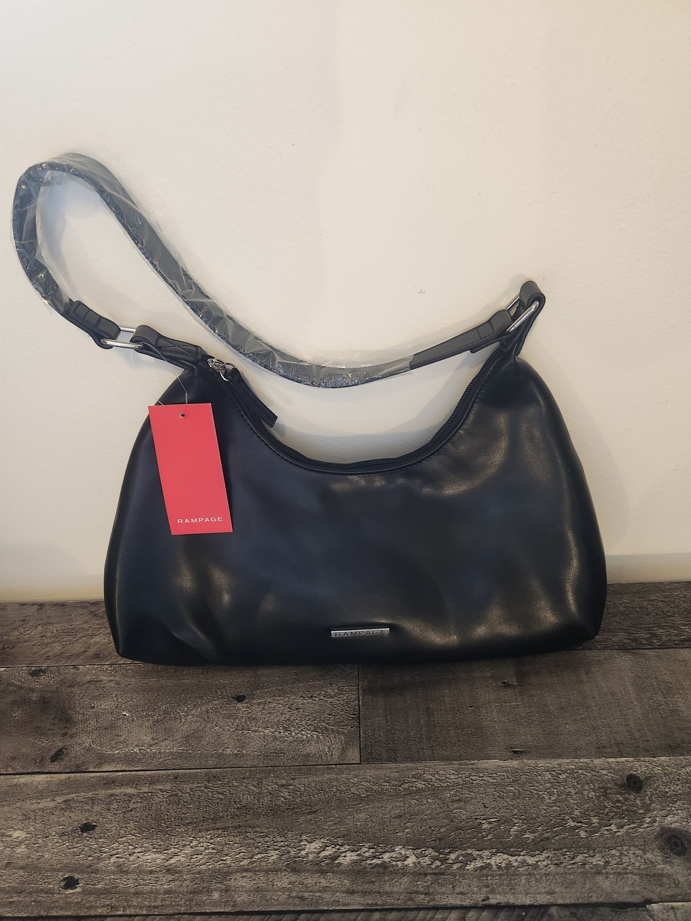 Rampage Black Shoulder Bag - Sleek Everyday Hobo